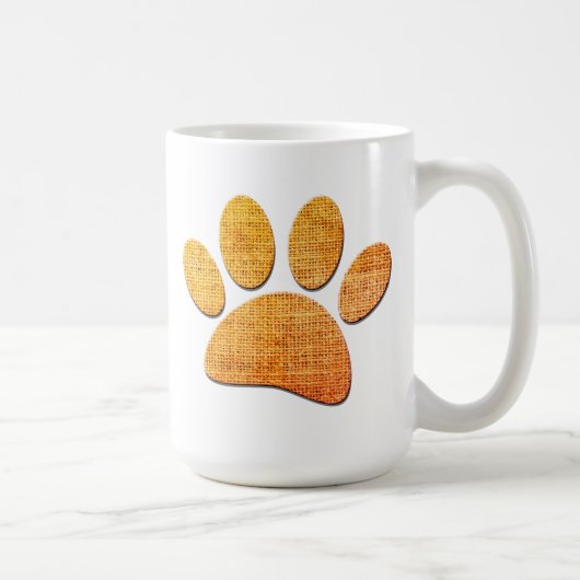 Dog Paw Burlap Age Print Kaffeetasse (Rechts)