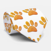 Dog Paw Burlap Age Print Krawatte (Gerollt)