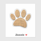 Dog Paw Burlap Print Aufkleber (Blatt)