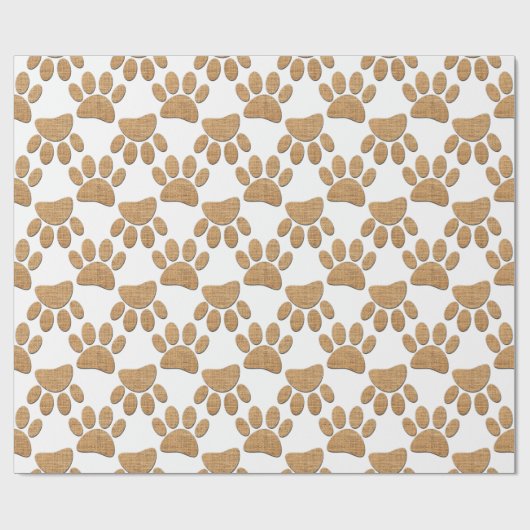 Dog Paw Burlap Print Geschenkpapier (Flach)
