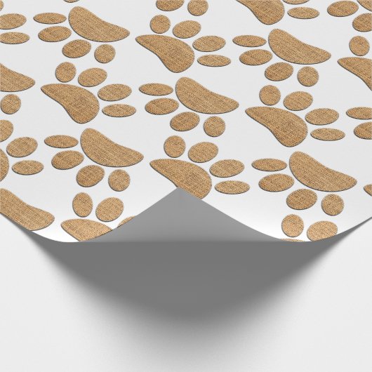 Dog Paw Burlap Print Geschenkpapier (Ecke)