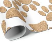 Dog Paw Burlap Print Geschenkpapier (Rolleneckpunkt)