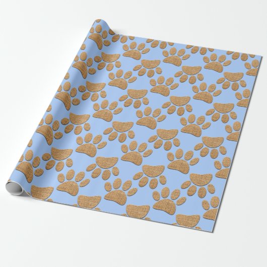Dog Paw Burlap Print Geschenkpapier (Ungerollt)