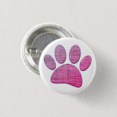 Dog Paw Burlap Print in Rosa Button (Vorne & Hinten)