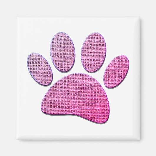 Dog Paw Burlap Print in Rosa Magnet (Vorne)