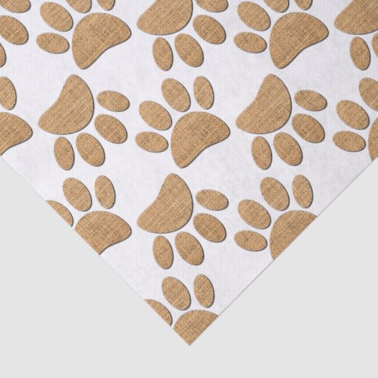 Dog Paw Burlap Print Seidenpapier (Detail)