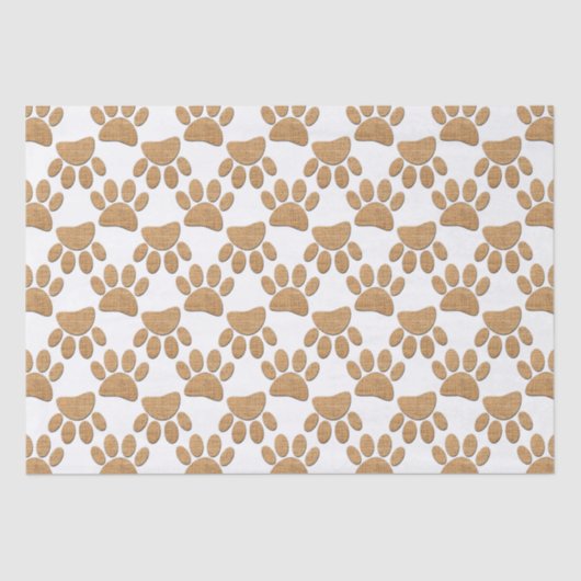 Dog Paw Burlap Print Seidenpapier (Vorderseite)