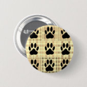 Dog Paw Cartoon Muster Quilt in Sepia Button (Vorne & Hinten)