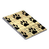 Dog Paw Cartoon Muster Quilt in Sepia Notizblock (Rechte Seite)