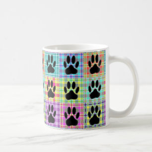 Dog Paw Cartoon Muster Quilt Kaffee Tasse