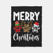 Dog Paw Christmas Elf Reindeer Santa Puppy Dog Lov Fleecedecke (Vorderseite)