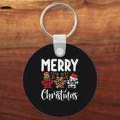 Dog Paw Christmas Elf Reindeer Santa Puppy Dog Lov Schlüsselanhänger (Vorderseite)