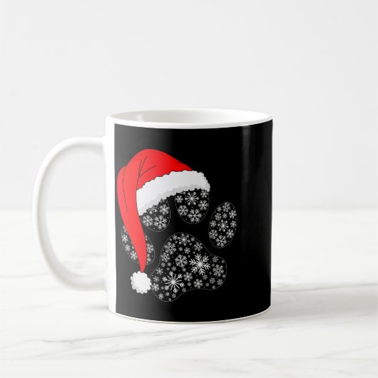Dog Paw Christmas Santa Hat Funny Puppy Dog Lover Kaffeetasse (Links)
