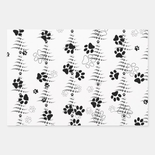 Dog Paw Christmas Tree Muster Geschenkpapier Set (Vorderseite 2)