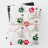 Dog Paw Christmas Tree Muster Geschenkpapier Set (Beispiel)
