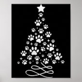 Dog Paw Christmas Tree Pajamas Holiday Dog Family Poster (Vorne)