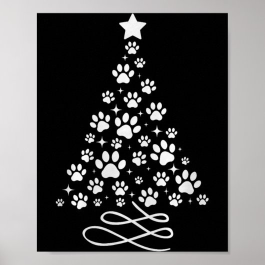 Dog Paw Christmas Tree Pajamas Holiday Dog Family Poster (Vorne)