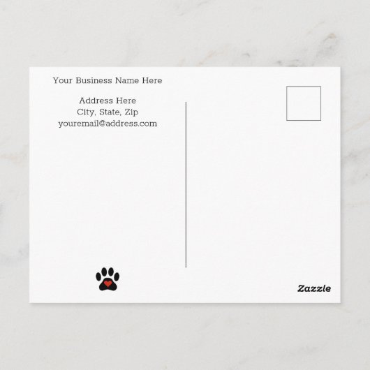 Dog Paw Custom Danke Karte (Rückseite)