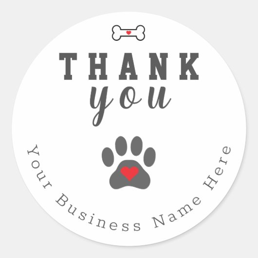 Dog Paw Custom Danke Stickers (Vorderseite)