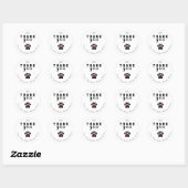 Dog Paw Custom Danke Stickers (Blatt)