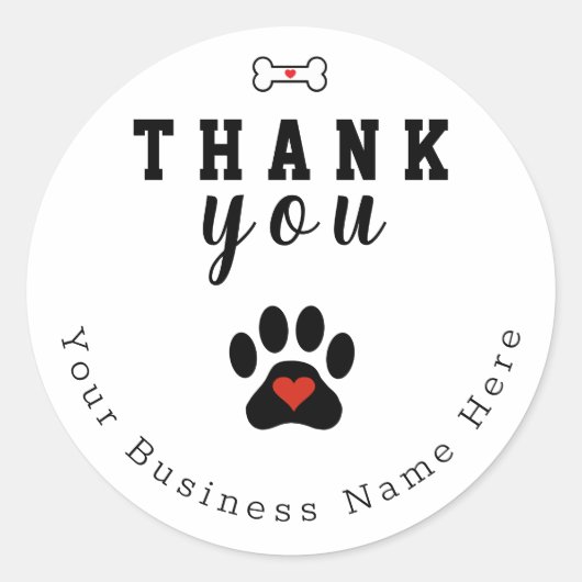 Dog Paw Custom Danke Stickers (Vorderseite)
