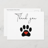 Dog Paw Custom Vielen Dank Postkarte (Vorne/Hinten)