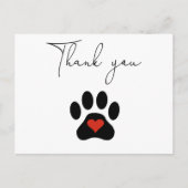 Dog Paw Custom Vielen Dank Postkarte (Vorderseite)