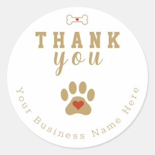 Dog Paw Custom Vielen Dank Runder Aufkleber