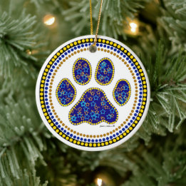 Dog Paw Design Keramik Ornament
