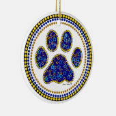 Dog Paw Design Keramik Ornament (Rechts)