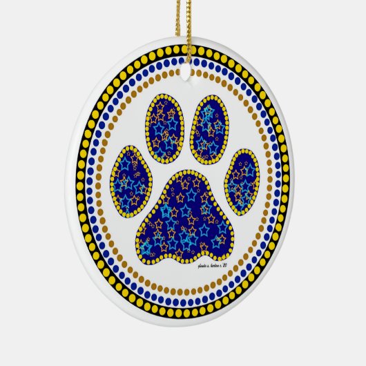 Dog Paw Design Keramik Ornament (Rechts)
