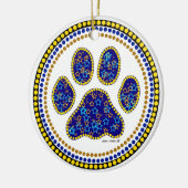 Dog Paw Design Keramik Ornament (Links)