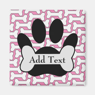 Dog Paw Druck und Knochen Magnet
