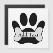 Dog Paw Druck und Knochen Magnetkarte (Vorne/Hinten)
