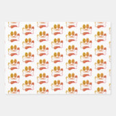 Dog Paw Druck und Knochenmuster mit Textur Geschenkpapier Set (Vorderseite 2)