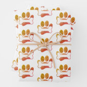 Dog Paw Druck und Knochenmuster mit Textur Geschenkpapier Set (Beispiel)