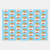 Dog Paw Druck und Knochenmuster mit Textur Geschenkpapier Set (Vorderseite)