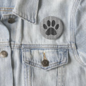 Dog Paw drucken auf schwarzen und weißen Wellen Button (Beispiel)