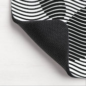 Dog Paw drucken auf schwarzen und weißen Wellen Mousepad (Ecke)