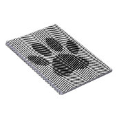 Dog Paw drucken auf schwarzen und weißen Wellen Notizblock (Rechte Seite)