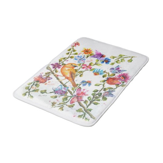 DOG PAW DRUCKEN GELBE BIRD BADEMATTE (Schrägansicht)