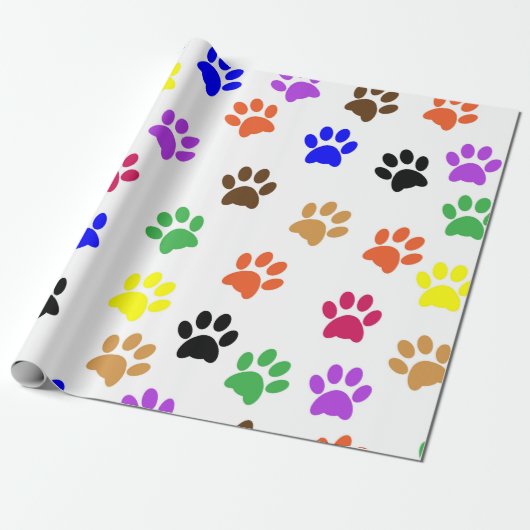 Dog Paw Druckfarbmuster Geschenkpapier (Ungerollt)