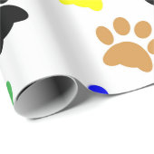 Dog Paw Druckfarbmuster Geschenkpapier (Rolleneckpunkt)