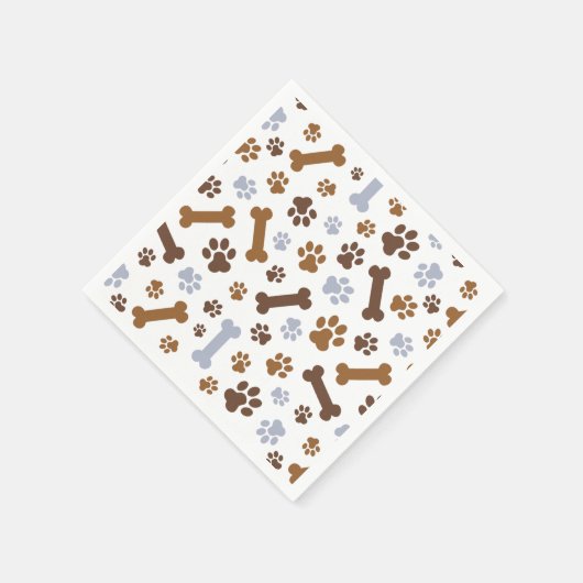 Dog Paw Druckmuster Serviette (Ecke)