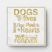 Dog Paw druckt auf unserer Herz-Gedenktribut Fotoplatte (Vorderseite)