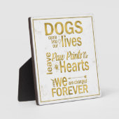 Dog Paw druckt auf unserer Herz-Gedenktribut Fotoplatte (Vorderseite)