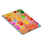 Dog Paw druckt auf Vintagem Hintergrund Notizblock (Rechte Seite)