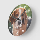 Dog Paw druckt benutzerdefiniertes Foto Runde Wanduhr (Winkel)