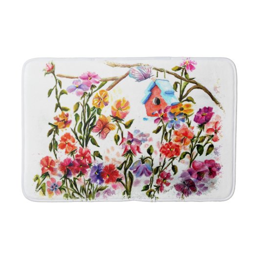 DOG PAW DRUCKT BIRD HOUSE BADEMATTE (Vorderseite)