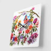 DOG PAW DRUCKT BIRD HOUSE QUADRATISCHE WANDUHR (Winkel)